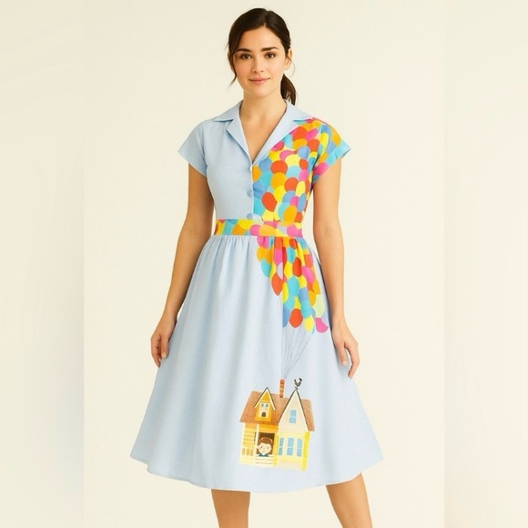 Disney Dresses & Skirts - Rare Disney Up Balloon Dress Size Large NWT Carl Fredricksen House